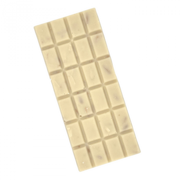 Produktbild vegane weiße Schokoladenalternative mit Orange und Mandel EH Chocoladen